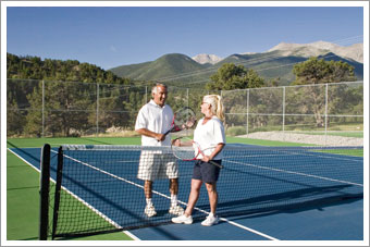 Mount Princeton offers a half-sized basketball court, a full-sized ATP-regulation tennis court, and all the equipment you’ll need free of charge